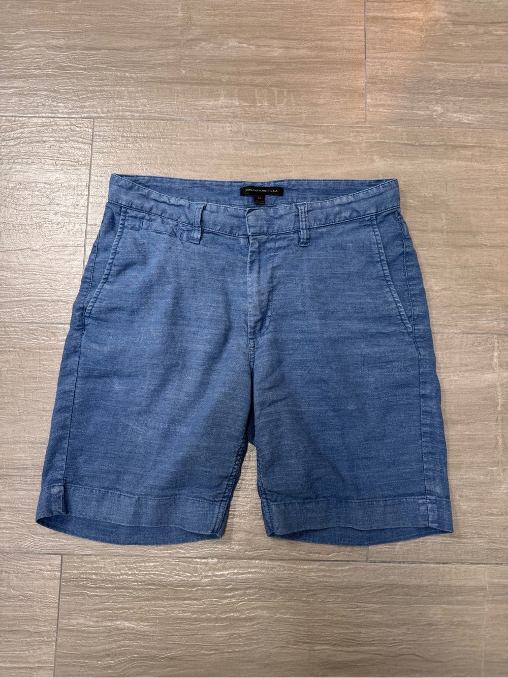 John Varvatos Slim Blue Casual Cotton Shorts